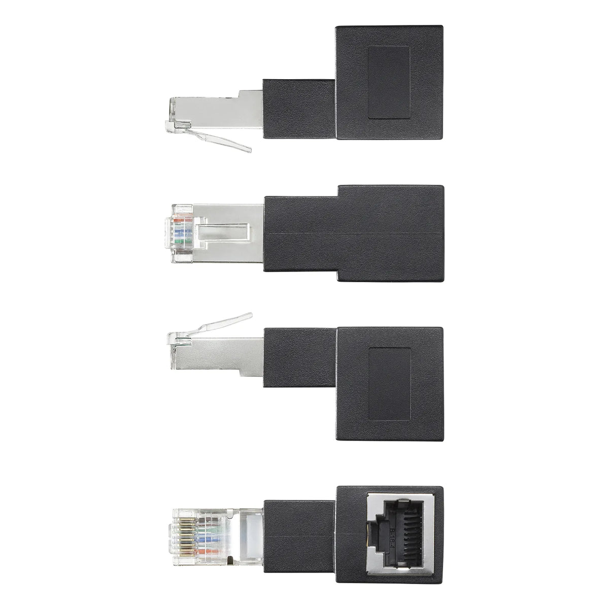 RJ-45L type conversion adapter (bottom outlet, Category 6A STP) ADT-RJ6A-LD