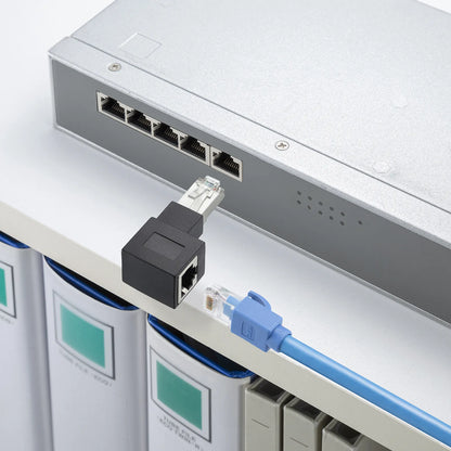 RJ-45L type conversion adapter (right-side output, Category 6A STP) ADT-RJ6A-LR