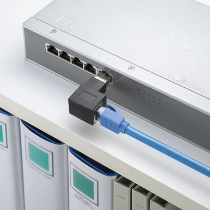 RJ-45L type conversion adapter (right-side output, Category 6A STP) ADT-RJ6A-LR