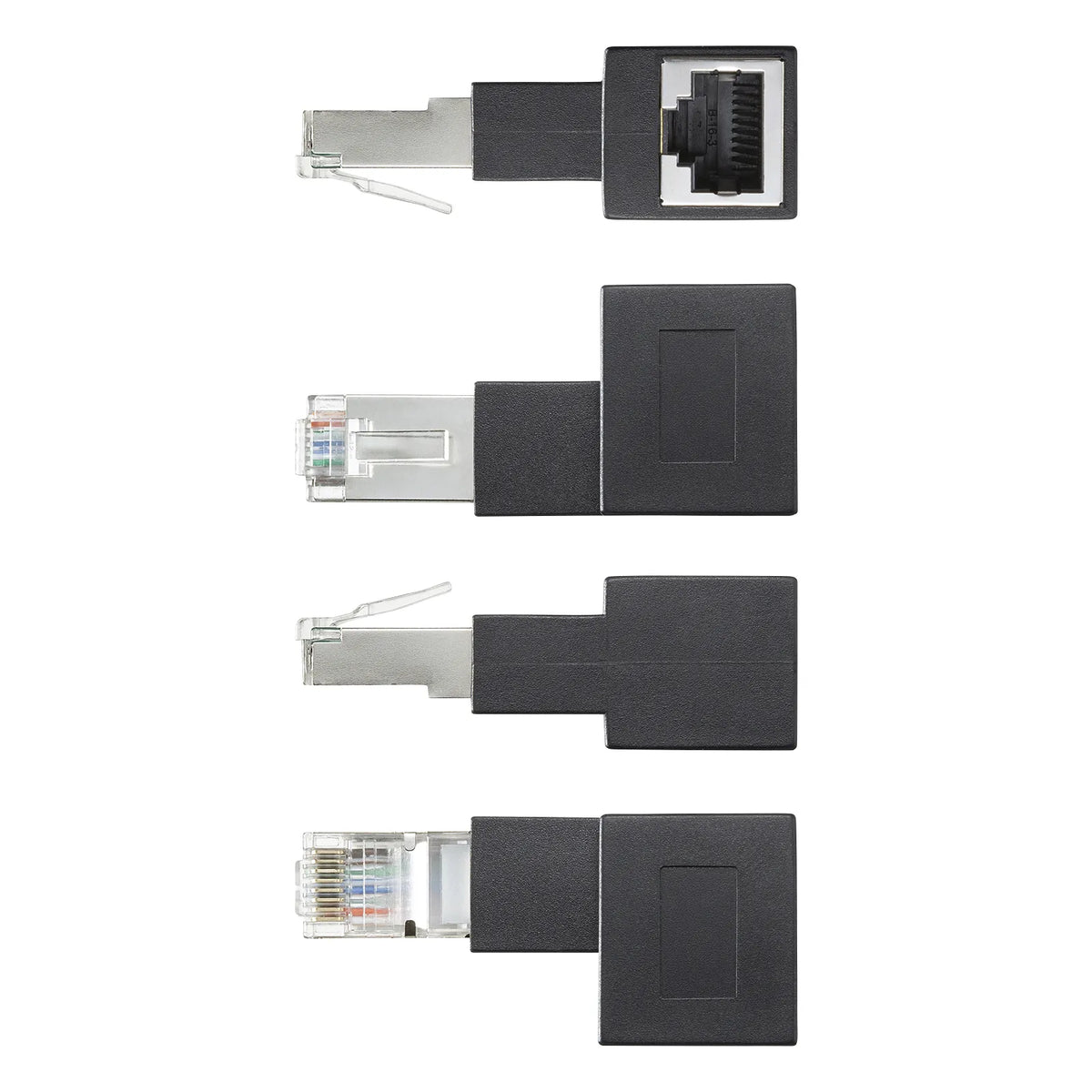RJ-45L type conversion adapter (right-side output, Category 6A STP) ADT-RJ6A-LR