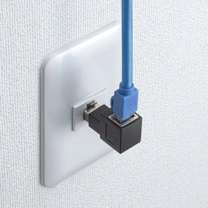 RJ-45L型変換アダプタ(上出し カテゴリ6A STP) ADT-RJ6A-LU