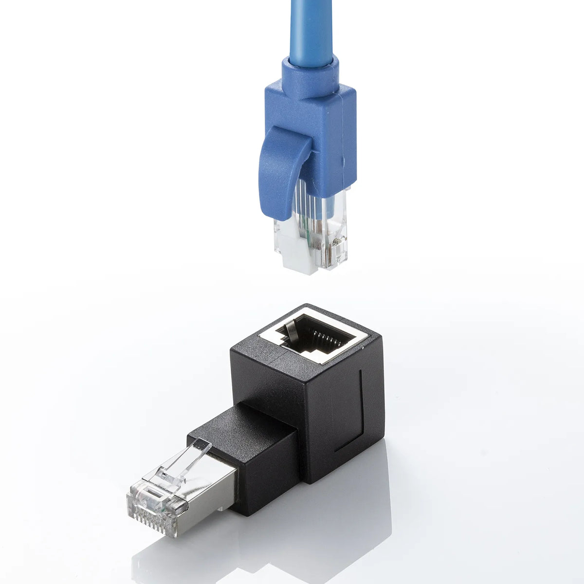 RJ-45L型変換アダプタ(上出し カテゴリ6A STP) ADT-RJ6A-LU