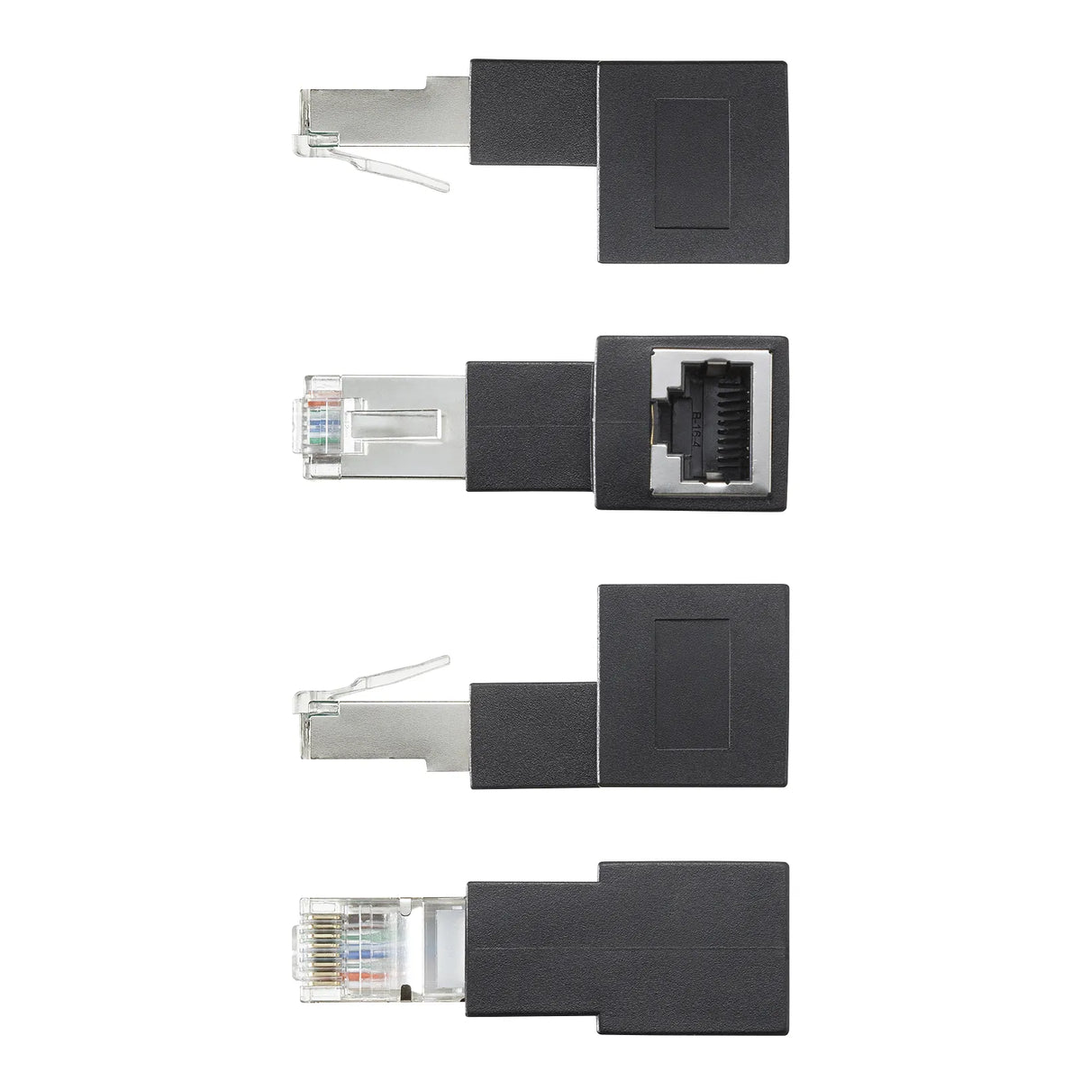 RJ-45L型変換アダプタ(上出し カテゴリ6A STP) ADT-RJ6A-LU