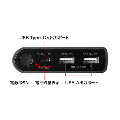 USB PD compatible mobile battery (20100mAh, PD45W) BTL-RDC26