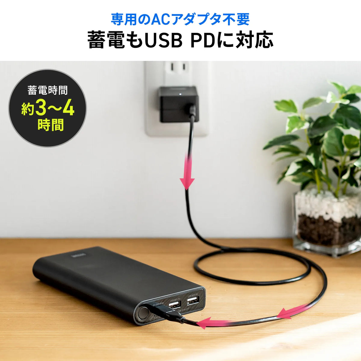 USB PD compatible mobile battery (19800mAh, PD60W) BTL-RDC37