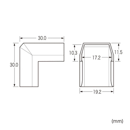 Cable cover for CA-KK17BK (corner type, black) CA-KK17BKD