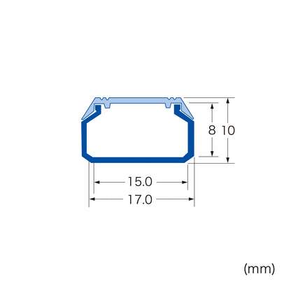 Wall-mounted cable molding (17mm width, square shape, black) CA-KK17BK