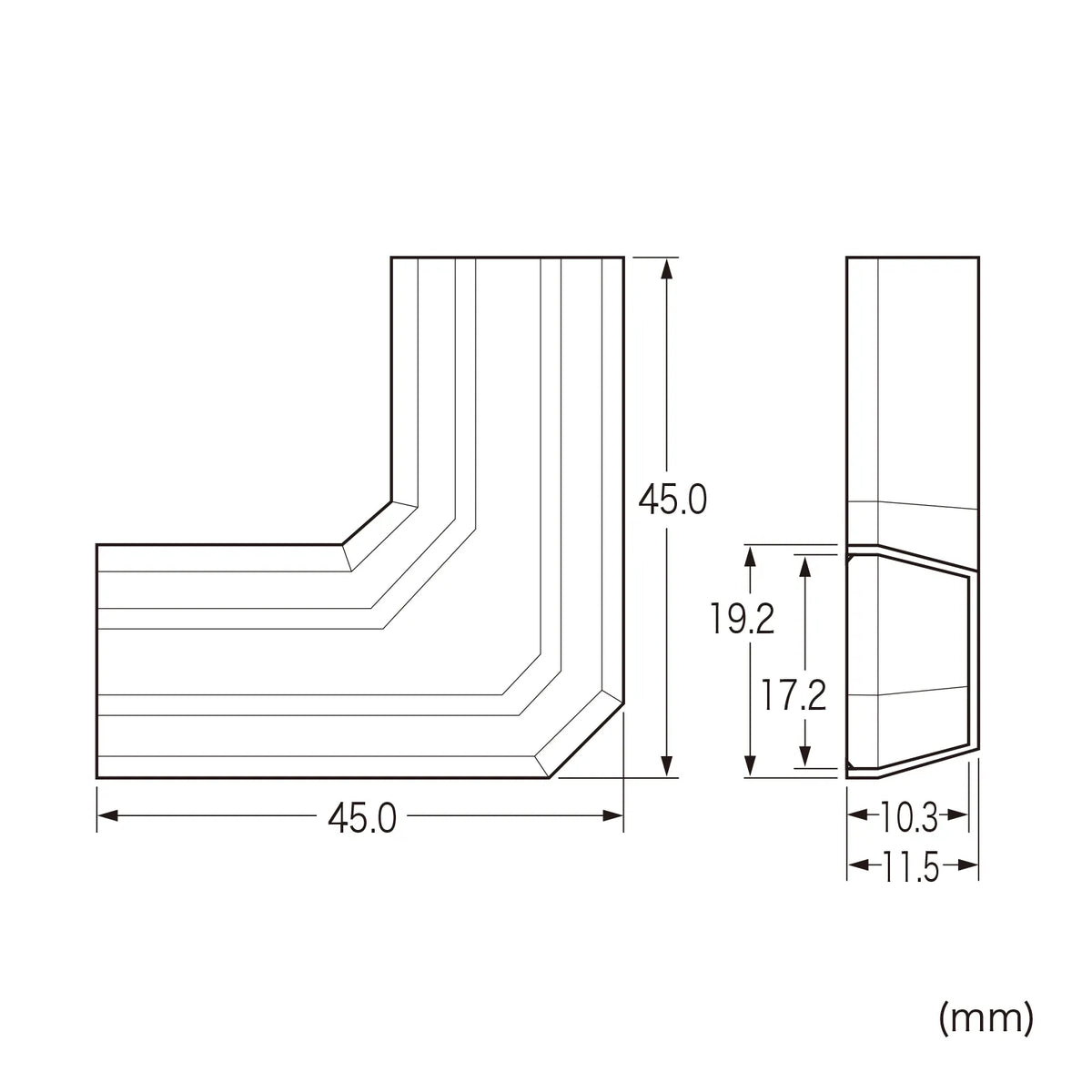CA-KK17MW用ケーブルカバー（L型、ミルキーホワイト） CA-KK17MWL
