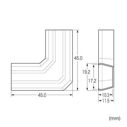 CA-KK17MW用ケーブルカバー（L型、ミルキーホワイト） CA-KK17MWL