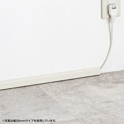 Wall-mounted cable molding (17mm width, square shape, milky white) CA-KK17MW