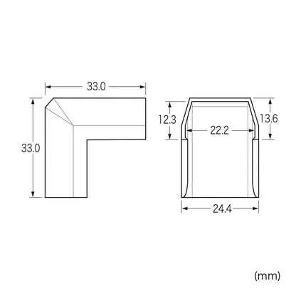 Cable cover for CA-KK22MW (22mm width, protruding corner, milky white) CA-KK22MWD