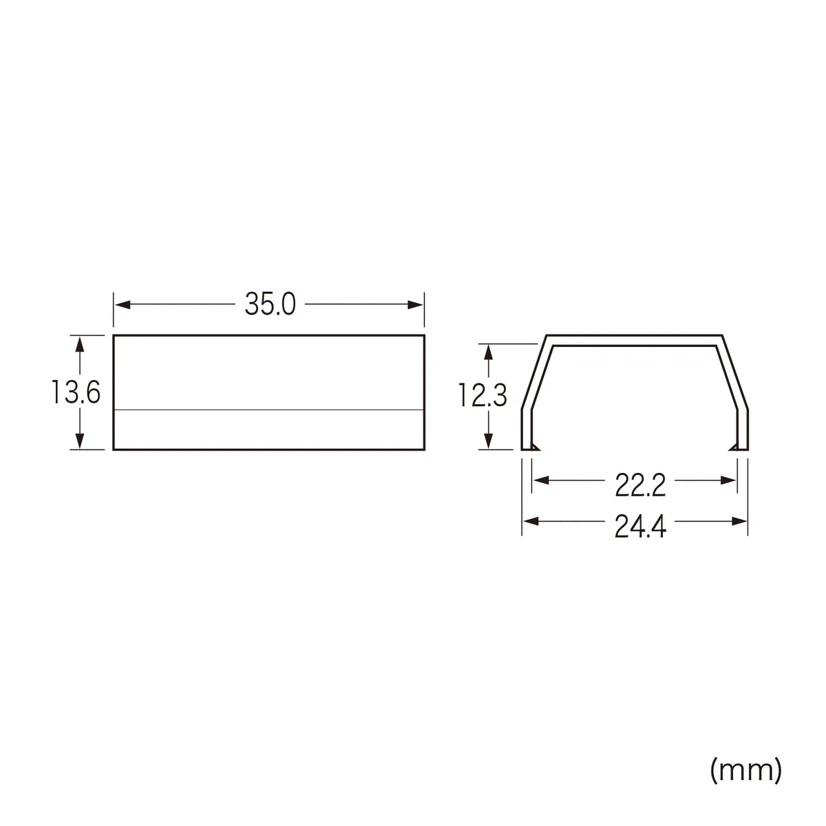 Cable cover for CA-KK22MW (straight, milky white) CA-KK22MWJ