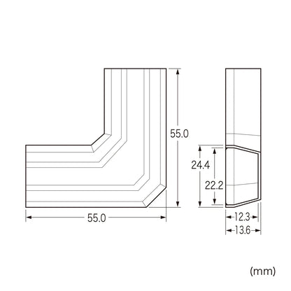 Cable cover for CA-KK22MW (L-shaped, milky white) CA-KK22MWL