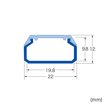 Wall-mounted cable molding (22mm width, square shape, milky white) CA-KK22MW