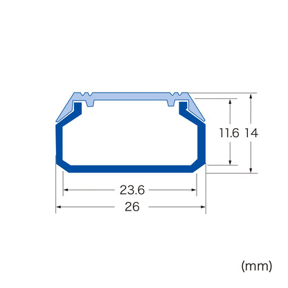 Wall-mounted cable molding (26mm width, square shape, black) CA-KK26BK