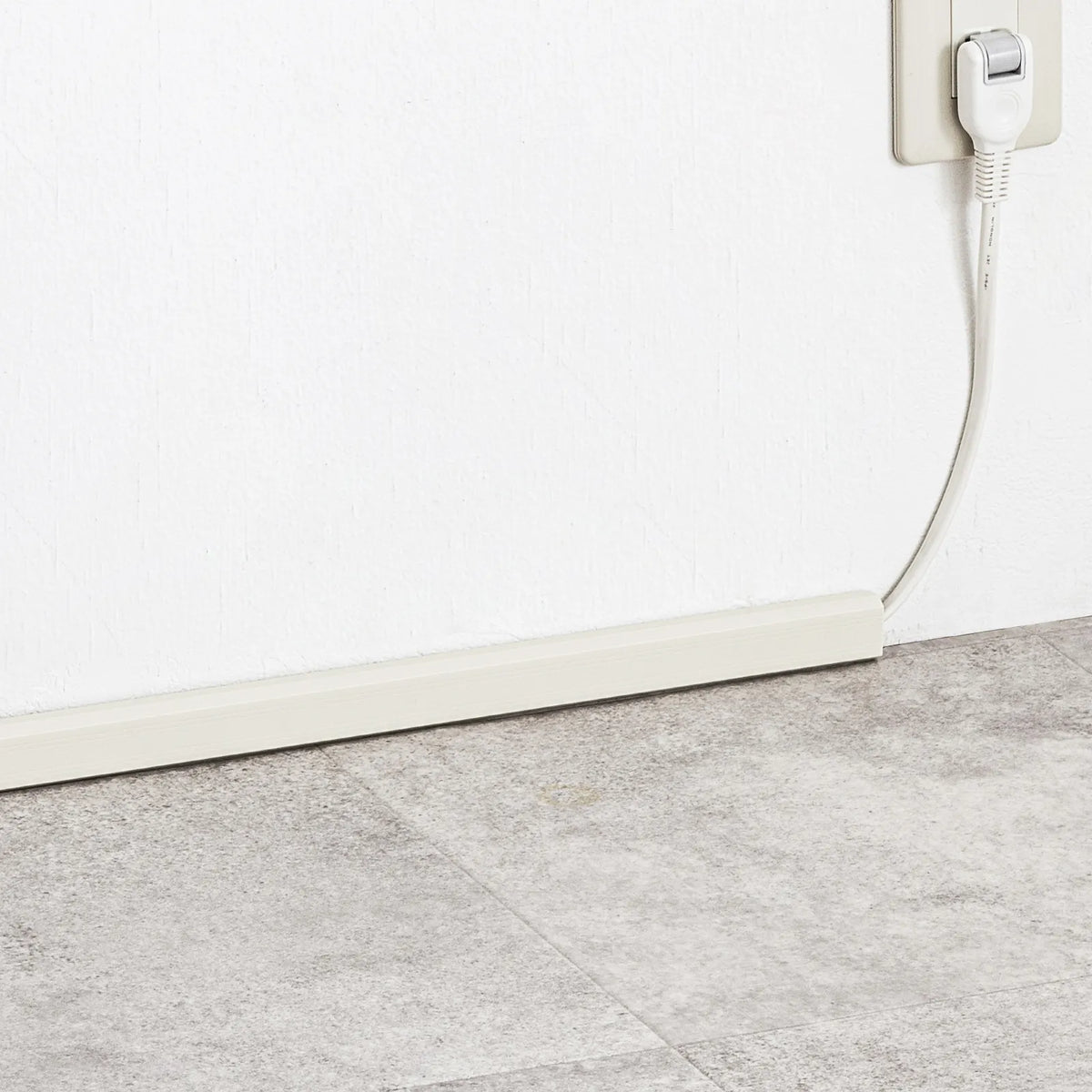 Wall-mounted cable molding (26mm width, square shape, milky white) CA-KK26MW