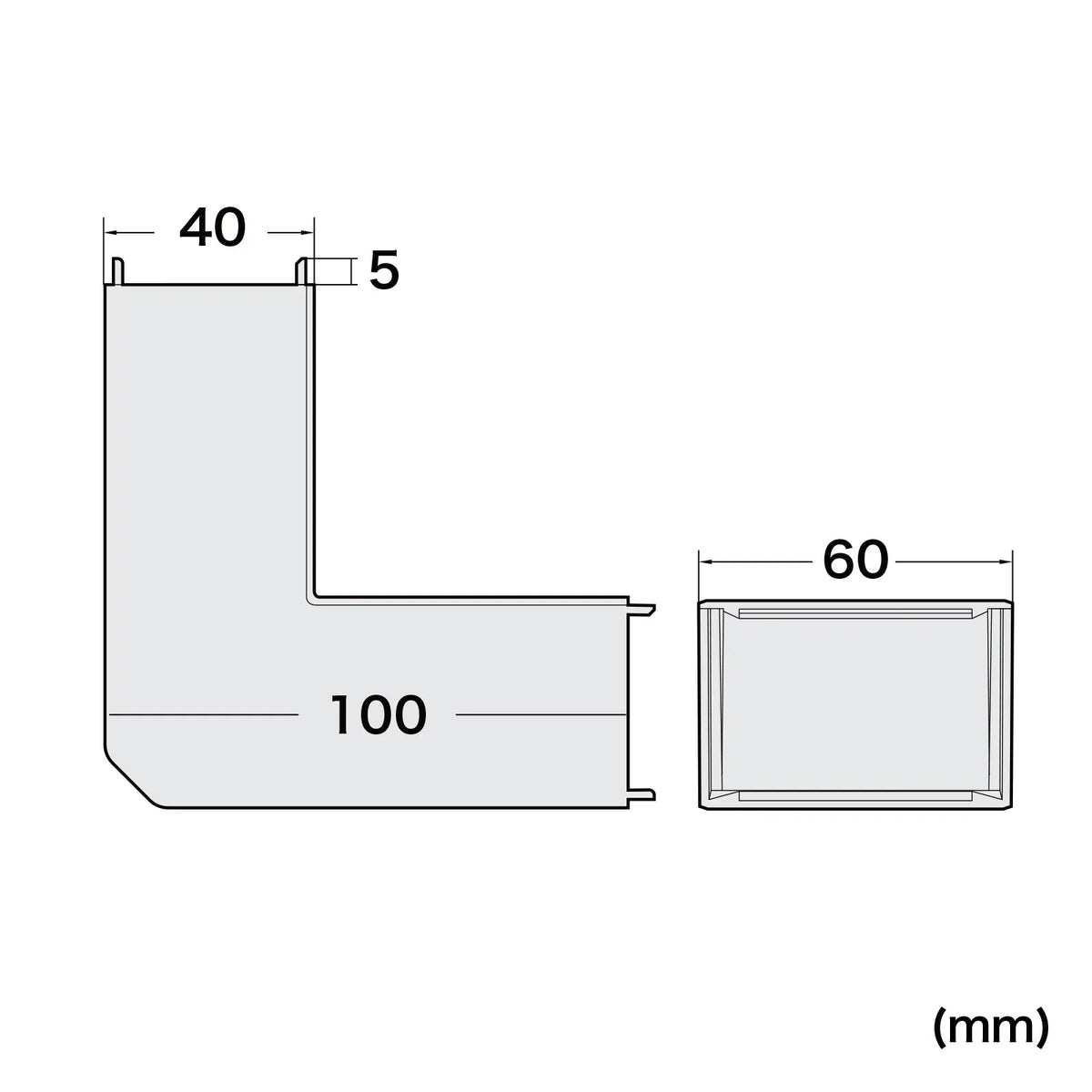 Wiring duct (indoor/outdoor L-shaped, white) CA-KK60DR