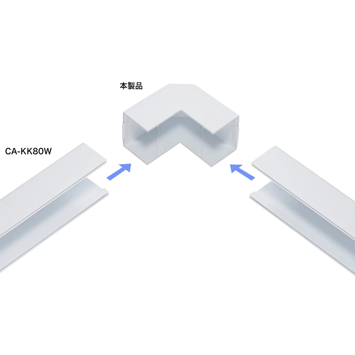 Wiring duct (indoor/outdoor L-shaped, white) CA-KK80DR