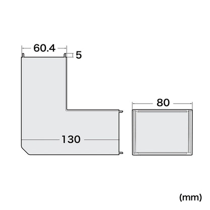 Wiring duct (indoor/outdoor L-shaped, white) CA-KK80DR