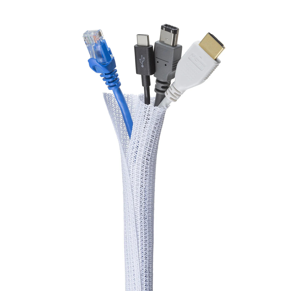 Braided Cable Sleeve (White, 2m roll, 19mm inner diameter) CA-SL19W2