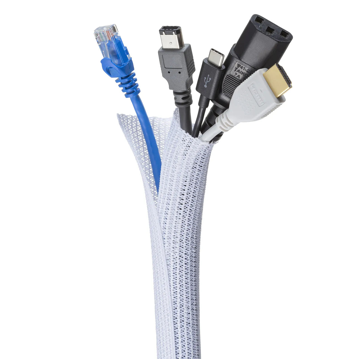 Braided Cable Sleeve (White, 2m roll, 25mm inner diameter) CA-SL25W2