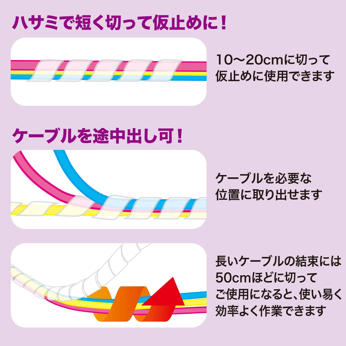 ケーブルタイ(スパイラル) CA-SP20W-5N
