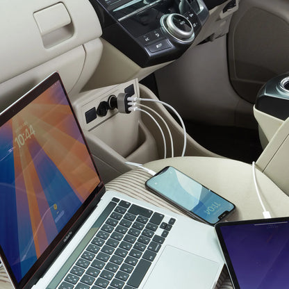 USB Power Delivery compatible car charger (3 ports, 67W) CAR-CHR83CPD