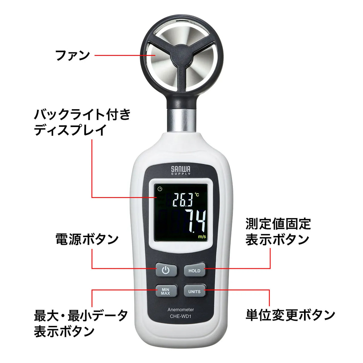 デジタル風速計 CHE-WD1