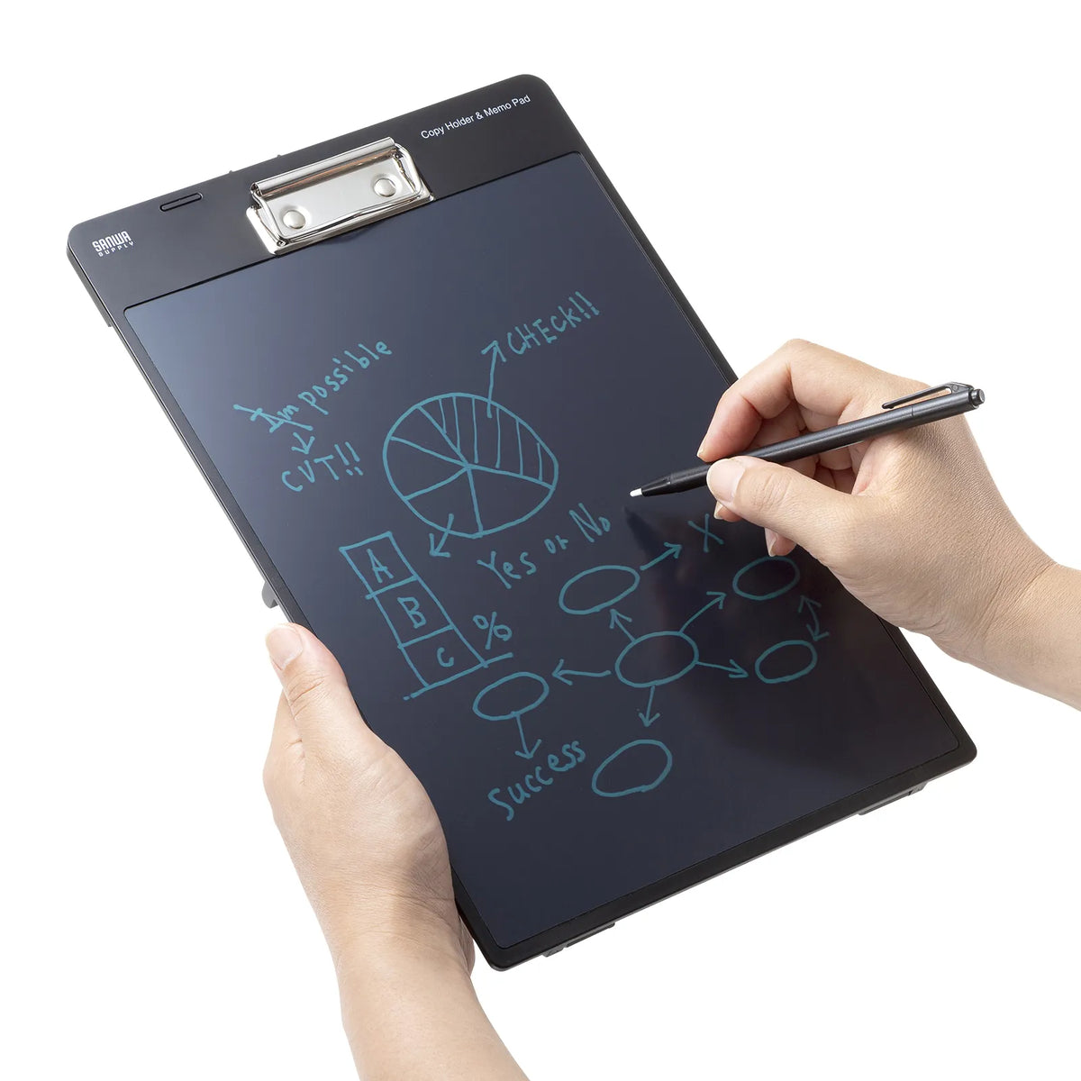 Electronic memo pad with clip DH-320BK