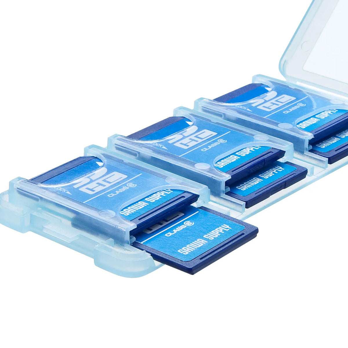 SD card case (holds 6 cards, clear blue) FC-MMC23SDCBL
