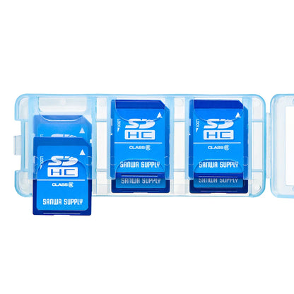 SD card case (holds 6 cards, clear blue) FC-MMC23SDCBL