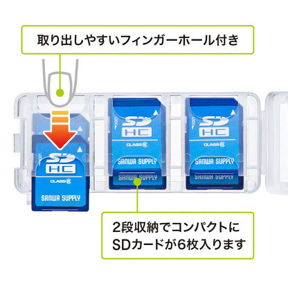 SD card case (holds 6 cards, clear) FC-MMC23SDCL