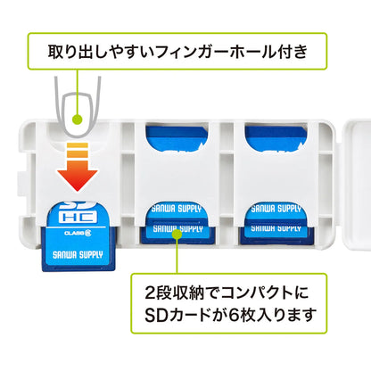 SDカードケース（6枚収納・ホワイト） FC-MMC23SDW