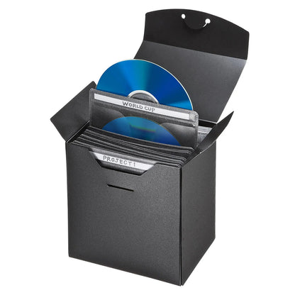 Blu-ray Disc Compatible Non-woven Fabric Case with Storage Case (25 discs, Black) FCD-FBDBX25BK