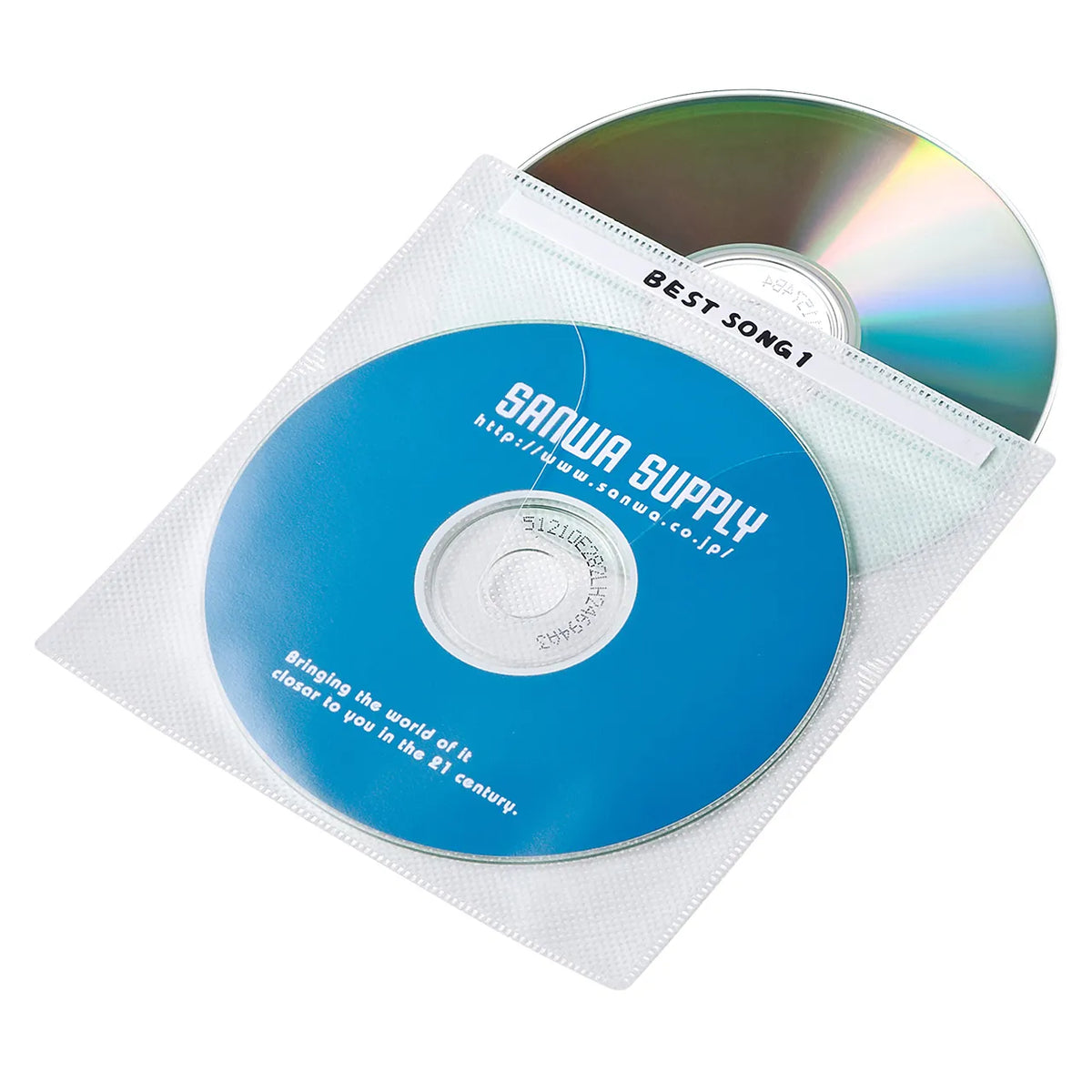 DVD・CD不織布ケース（ホワイト） FCD-FN100WN
