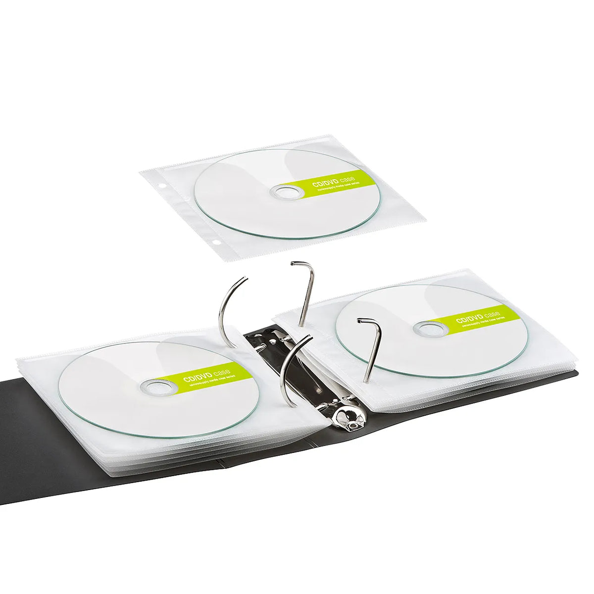 DVD/CD Non-woven Fabric Case (with Ring Hole, White) FCD-FR100WN