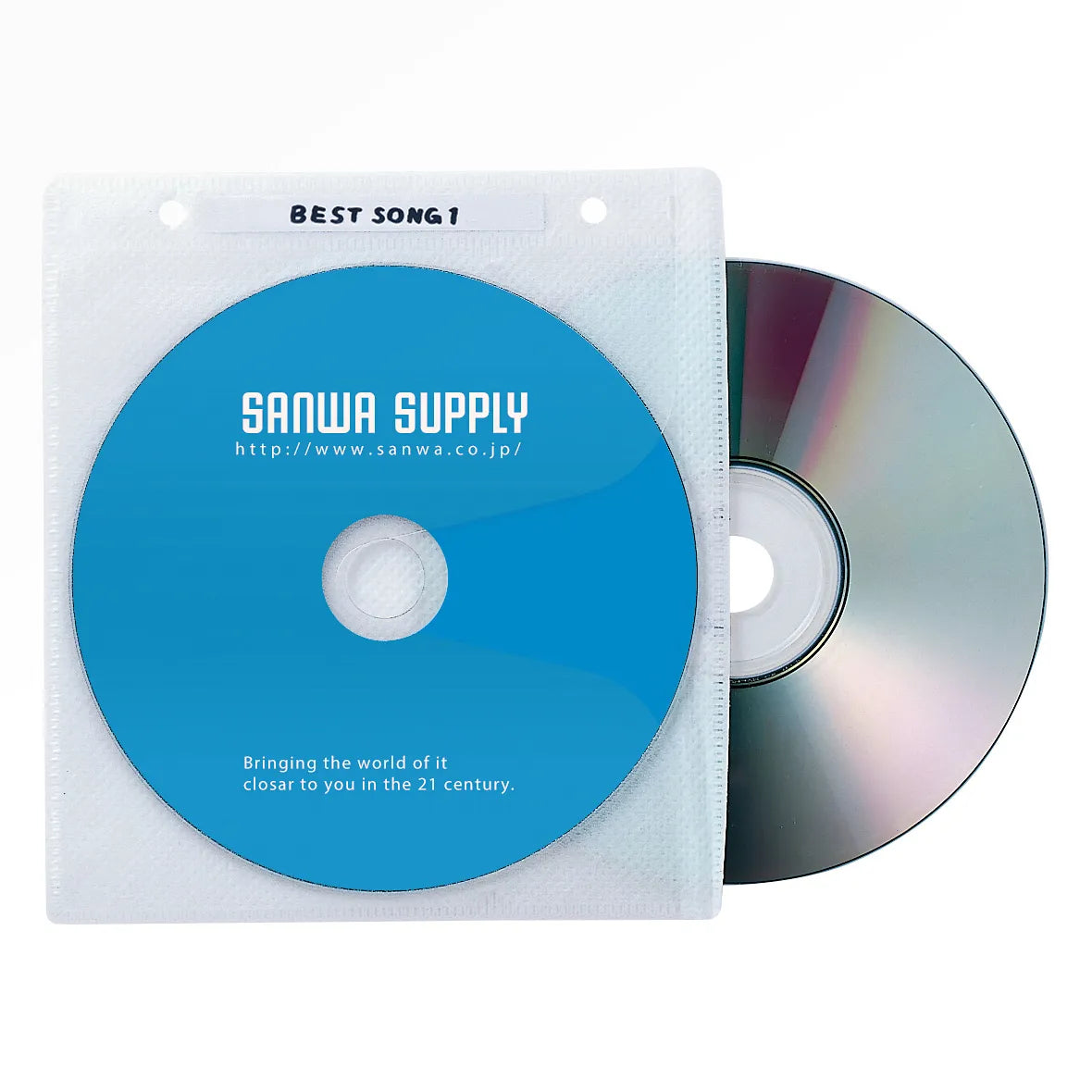 DVD/CD Non-woven Fabric Case (with Ring Hole, White) FCD-FR50WN