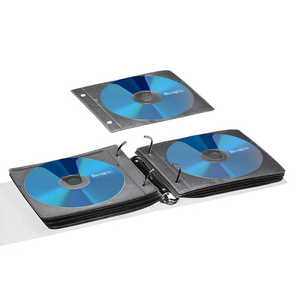 Blu-ray Disc Compatible Non-woven Fabric Case (with Ring Hole, 50 Cases, Black) FCD-FRBD50BK