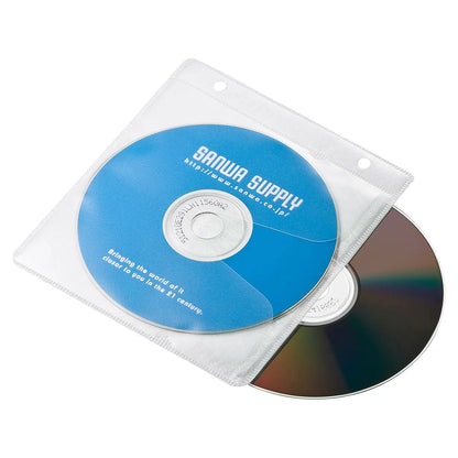 Blu-ray Disc Compatible Non-woven Fabric Case (with ring holes, 50 pieces, white) FCD-FRBD50W