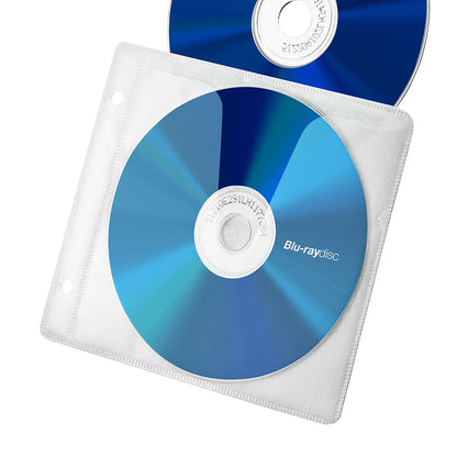 Blu-ray Disc Compatible Non-woven Fabric Case (with ring holes, 50 pieces, white) FCD-FRBD50W