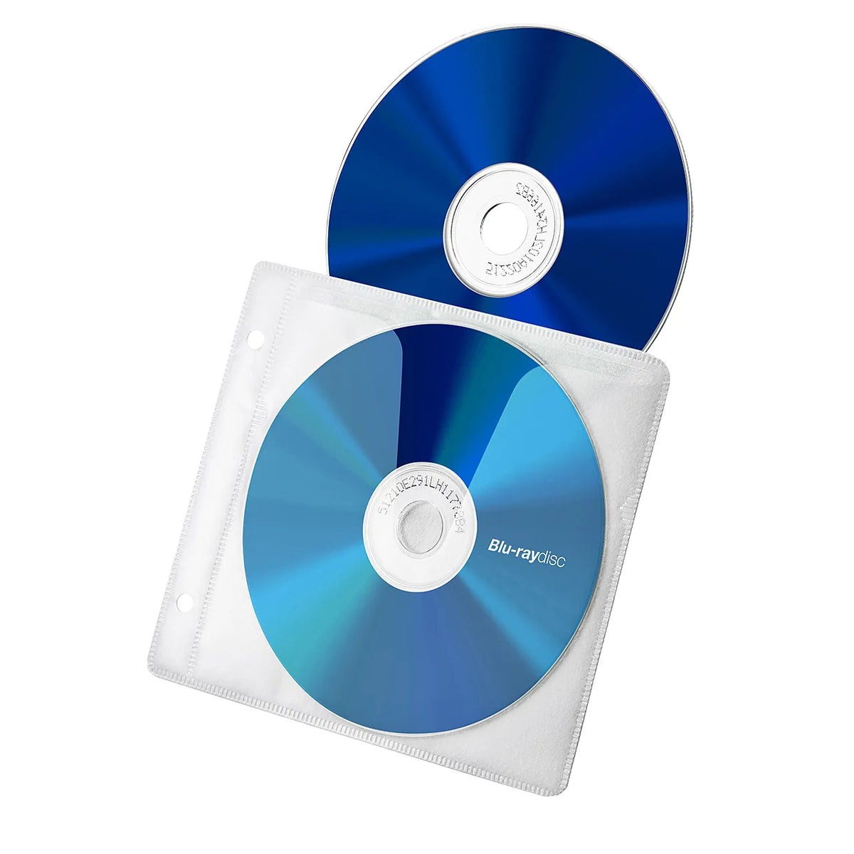 Blu-ray Disc Compatible Non-woven Fabric Case (with ring holes, 50 pieces, white) FCD-FRBD50W