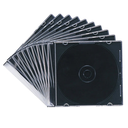 Blu-ray/DVD/CD Case (Slim Type, 10-Pack, Black) FCD-PU10MBKN