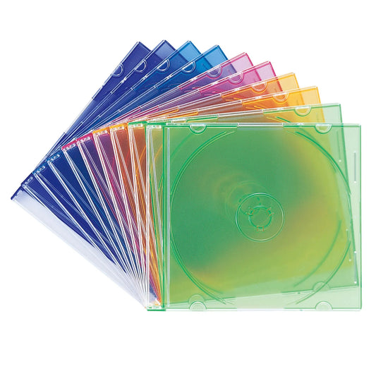 Blu-ray/DVD/CD Case (Slim Type, 10-Pack, 5-Color Mix) FCD-PU10MXN