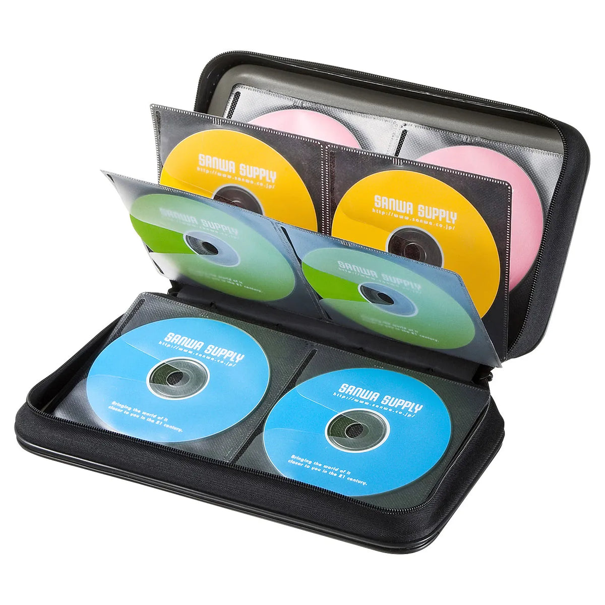 DVD/CD Semi-Hard Case (Holds 96 Discs, Black) FCD-WL96BK