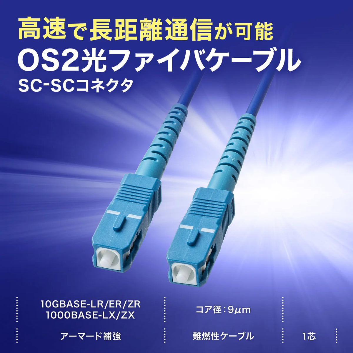 Armored single-core fiber optic cable (single mode, SC-SC, 1m) HKB-AM1SCSC1-01
