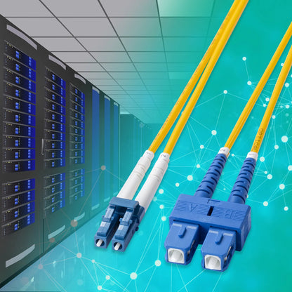 Reinforced spectacle-type fiber optic cable (single mode, LC x 2 - SC x 2, 1m) HKB-HLCSC1-01