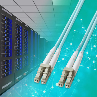 Reinforced spectacle-type fiber optic cable (multi OM3, LC x 2 - LC x 2, 1m) HKB-HOM3LCLC-01