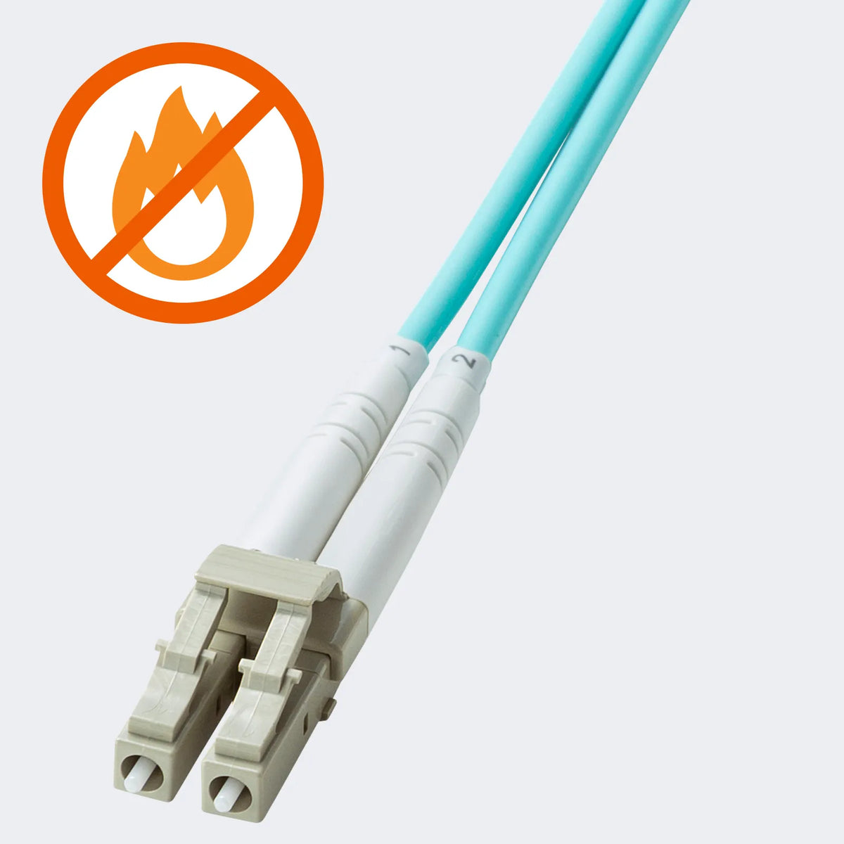 Reinforced spectacle-type fiber optic cable (multi OM3, LC x 2 - LC x 2, 1m) HKB-HOM3LCLC-01