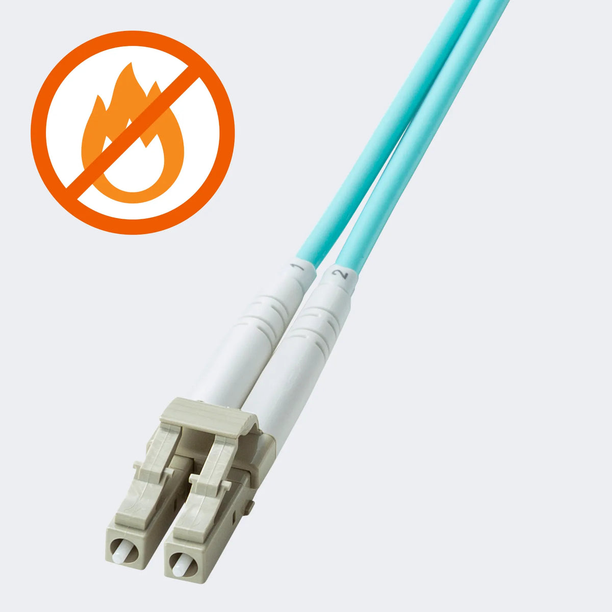 Reinforced spectacle-type fiber optic cable (multi OM3, LC x 2 - SC x 2, 1m) HKB-HOM3LCSC-01