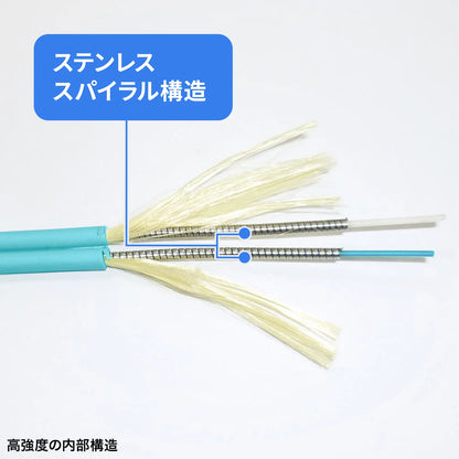 Reinforced spectacle-type fiber optic cable (multi OM3, LC x 2 - SC x 2, 5m) HKB-HOM3LCSC-05